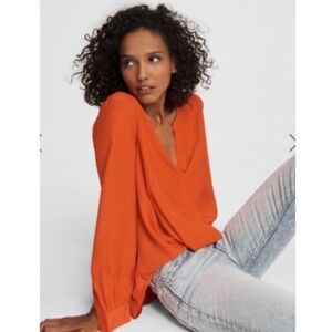 Rag & Bone Silk Lora Blouse in Red- XXS.